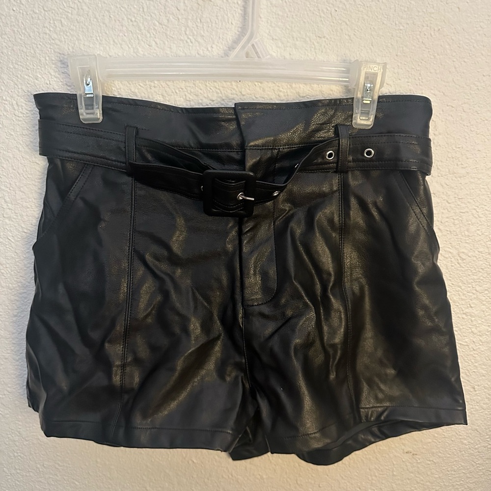Altar'd State Black Faux Leather Shorts
